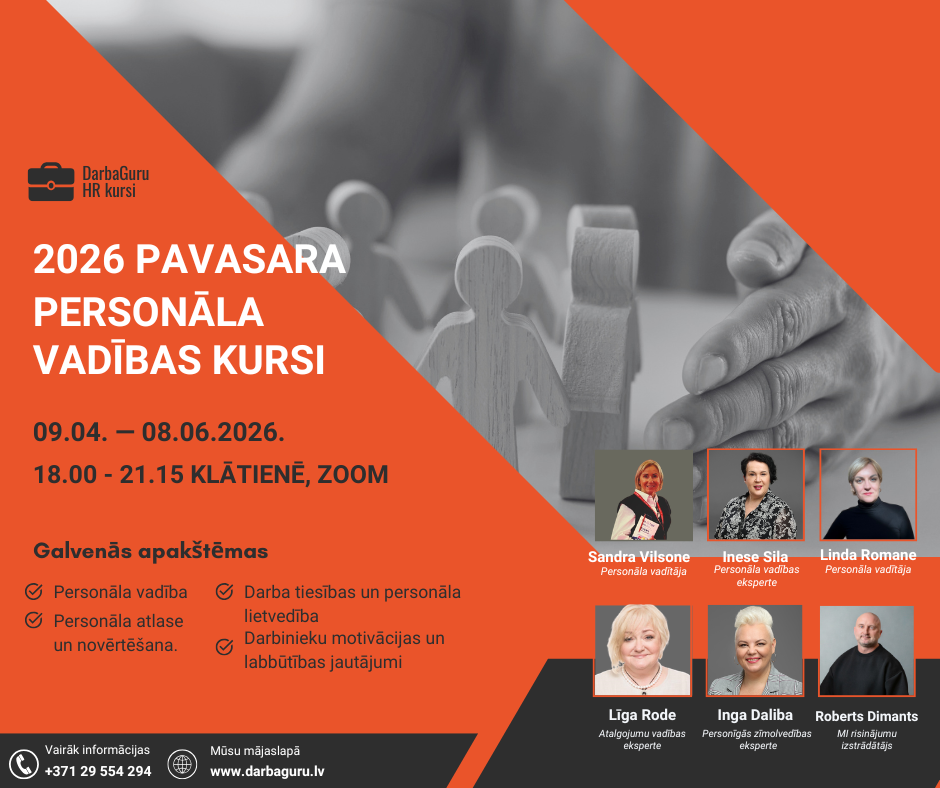 Licencētie personāla vadības kursi — PAVASARIS 2026